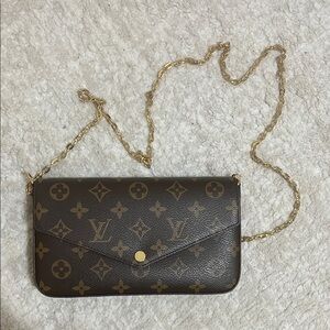 Brown and Gold Monogram Crossbody Bag